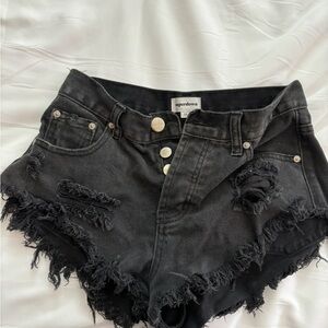 superdown Black Distressed Women Shorts